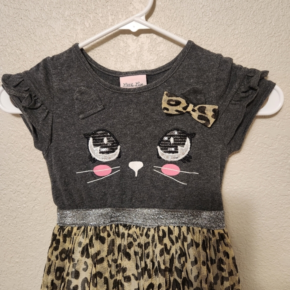 Little Lass Girl's Leopard Print Dress, Size: 5 - Picture 2 of 7